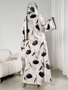 Women's Floral Jacquard Patchwork Loose Elegant Arabic, Elegant Party, New Year, New Year's Eve, Valentine's Day Spring - Multicolor - View 2