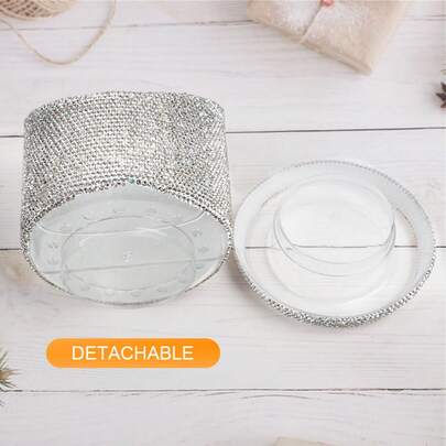 360° Rotating Sparkling Crystal Slanted Makeup Brush Holder, Detachable Desktop Makeup Organizer Box, Makeup Brush Cup, Cosmetic Display Rack, Lipstick Holder, Room Decor, Handbag, Cosmetic Bag, Vanity, Travel, Makeup Case, Travel Essentials, Storage Box, Cosmetic Storage Box, Makeup Bag