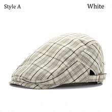 两款男女通用贝雷帽，格子帽，报童帽，平顶可调节帽 - 時尚 - 查看 10