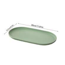 1pc Oval Plastic Tray, Food Serving Tray, Colorful Platter, Smooth Surface Easy To Clean, Dishwasher , Lightweight And Portable. Reusable, Suitable For Kitchen, Bathroom, Vanity, And Office. Can Be Used To Hold Food, Side Dishes, Desserts, Beverages, Or As A Desktop Storage And Decorative Tray. - View 11