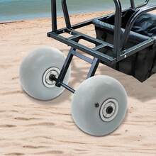 ZhdnBhnos 9in X 5in PU Beach Balloon Wheels, 2PCS PU Balloon Beach Sand Tires & Wheels For Garden Carts, Beach Carts, Kayak Carts, 22mm/0.87in Mounting Part Diameter - Variant,6 - View 9
