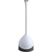 Toilet Plunger With Hideaway Caddy, Set Of 2 – For Bathroom Organization And Storage, Bathroom Accessories, Toilet Unclogger, With Holder, White - White - View 1