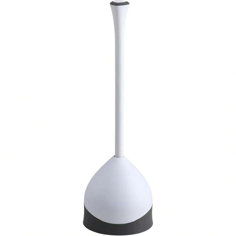 Toilet Plunger With Hideaway Caddy, Set Of 2 – For Bathroom Organization And Storage, Bathroom Accessories, Toilet Unclogger, With Holder, White - White - View 1
