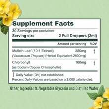 Betterbrand Mullein Drops For Lung Detox - Mullein Leaf Tincture With Chlorophyll - Helps Support Respiratory Health, Alcohol-Free, 1 Month Supply - 60ml - 2PCS - 查看 4