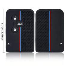 Bao đựng chìa khóa xe hơi bằng silicon mềm cao cấp dành cho Renault Scenic Clio Logan Megane 2 3 Koleos, loại 3 nút. - đen - Xem 5