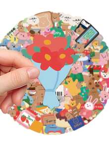 100-Piece Cartoon Animal-Themed Sticker Set-A Must-Have For Scrapbooks. Assorted Colors. Perfect For Decorating Bumpers, Office Chairs, Bicycles, Motorcycles, Insulated Mugs, And Books. Ideal As Decorative Stickers For Holidays And Birthdays. Self-Adhesive. Makes A Perfect Gift For Friends, Rewards, And Special Occasions. - Multicolor - View 6