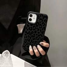 1pc Phone Case - A Black Leopard Print  Brand Full Wrap TPU Litchi Texture Phone Case, Suitable For  17,  17 Air,  17 Pro,  17 Pro Max, X, Xs, XR, Xsmax, 11, 12, 13, 14 Pro, 15 Plus, 14 Plus Phone Cases Summer Cheap - 1pc - 查看 1