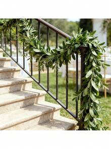 1 pieza - Enredadera de hojas de olivo artificial - Flor artificial verde realista - Para patio/jardín/piscina/exterior/arco/fiesta/boda/cumpleaños/banquete/té/evento nocturno - Adecuado para primavera - Ver 7