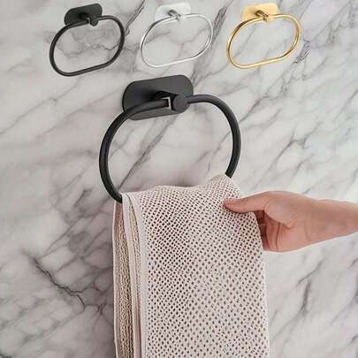 Adhesive Towel Racks For Bathroom Wall,Towel Holder,Stainless Steel Hand Towel Ring,Rack For Towel,Matte Black Dishcloth Holder Without Drilling,Heavy Duty Towel Hangers,Face Washhand Towel Rail,Hooks,Bathroom Storage Organizers,Hardware Accessories