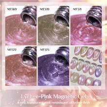 Mtssii 5支装 7毫升 闪光荔枝粉月光猫眼凝胶指甲油套装 芋紫色高光闪粉 UV LED 半永久磁性猫眼凝胶指甲油 可卸 UV LED 指甲油 美甲 DIY 春夏美甲用品 情人节 - 彩色 - 查看 9