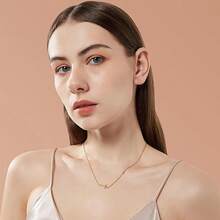 Star Pendant Necklace For Women, Dainty Blue CZ Star Choker, Minimalist Silver Chain Necklace, Cute Aesthetic Jewelry For Daily Wear & Gift - 1 - 查看 4