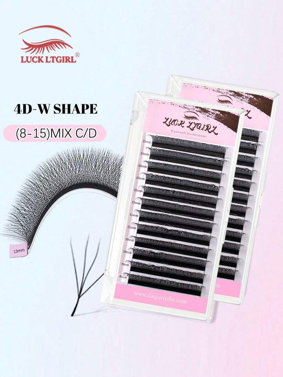 12 hàng mi giả hình chữ W 4D uốn cong kiểu D, mi giả dệt thủ công dày dặn, mềm mại như cashmere. - D - Xem 1