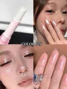 1 pieza Barra de Sombra de Ojos con Brillo Perlado y Purpurina, Lápiz de Sombra de Ojos de Larga Duración Resistente al Agua y a las Manchas con Efecto Iluminador, Aplicación Portátil de Una Sola Pasada - Multicolor - Ver 11