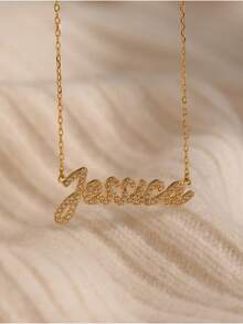 Dây chuyền đính đá theo yêu cầu • Dây chuyền kim cương cá nhân hóa • Dây chuyền khắc tên • Trang sức khắc chữ viết tay ấn tượng • Quà tặng cho con gái • - Dây chuyền bản thảo - Xem 6