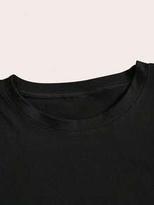 Camiseta talla grande estampada con "La amabilidad es gratis" - Negro - Ver 3