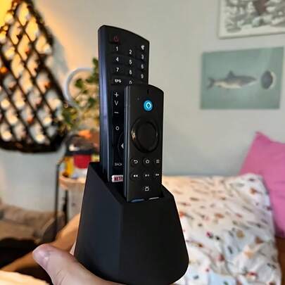 Soporte de almacenamiento para control remoto - Soporte de almacenamiento práctico para el escritorio, adecuado para controles remotos de TV, aire acondicionado, lámparas y artículos de oficina, etc. - Puede sostener 2 controles remotos, no requiere fuente de alimentación, Soporte de almacenamiento para control remoto