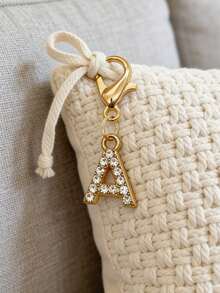 A-Z Keychain – Gold Diamond Metal Letter Keychain With Lobster Clasp | Exquisite Elegant Initial Keychain Bag Charm Purse Accessory Car Key Ring - Multicolor - View 7