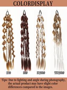 Tóc giả đuôi ngựa tết dài 24 inch, tóc nữ chân thực, kiểu tết lệch một bên gợi cảm. - Nhiều màu - Xem 2