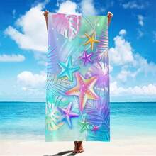 1 buah Handuk Pantai Mikrofiber Ekstra Besar & Ekstra Lembut, Cepat Kering, Tahan Pasir, Ringan, Desain Bintang Laut Berwarna-warni, Sangat Menyerap. Ideal Untuk Pantai, Kolam Renang, Berkemah, dan Perjalanan. - MultiWarna - View 3
