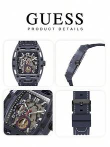 Guess Đồng hồ nam - Dây đeo chronograph màu xanh hải quân, đồng hồ thạch anh đa chức năng, thích hợp đeo hàng ngày và làm quà tặng GW0499G1 - Màu xanh lam - Xem 5