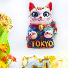 1个3D树脂冰箱贴，日本旅游纪念品，大阪山和服招财猫鸟居，京都樱花，东京北海道，磁性贴纸套装，墙面家居装饰磁性贴纸，厨房卧室橱柜艺术，南美旅行有意义创意小礼物 - 多色 - 查看 6