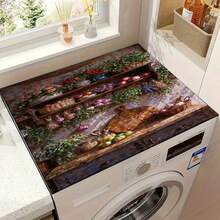1pc Multi-Functional Washing Machine Pad - Scratch-Resistant, Moisture-Absorbing, Washing Machine And Refrigerator Protector Pad, Suitable For Laundry Room, Kitchen Countertop, Dishwasher-, Easy-Clean Surface, Fits Washing Machines, Modern Home Decor Design, Prevents Scratches And Spills - Retro Country-style Storage Rack - View 14