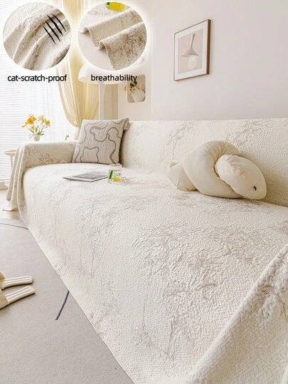 1pc Cooling Silky Soft Sofa Cover, Modern Luxury Sofa Throw Blanket, All Season Use, Anti-Slip Anti-Dust Fitted Sofa Slipcover, Wrinkle-Resistant, Soft & Delicate, Protect Sofa, Machine Washable, Non-Deformation, Fade-Resistant, Durable, Anti-Cat Scratch, Anti-Stain, Sofa Makeover, Sofa Decor, Enhance Ambiance, Fit 1-4 Seater, L-Shaped Sofa