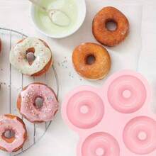 Khuôn làm bánh donut 4 ngăn dùng cho nồi chiên không dầu, khuôn nướng silicon chống dính tái sử dụng, khuôn làm bánh donut, bánh ngọt, bánh quy, bánh mì tròn, bánh muffin hoàn hảo, phụ kiện nướng cho nồi chiên không dầu và lò nướng. - khuôn làm bánh donut - Xem 6