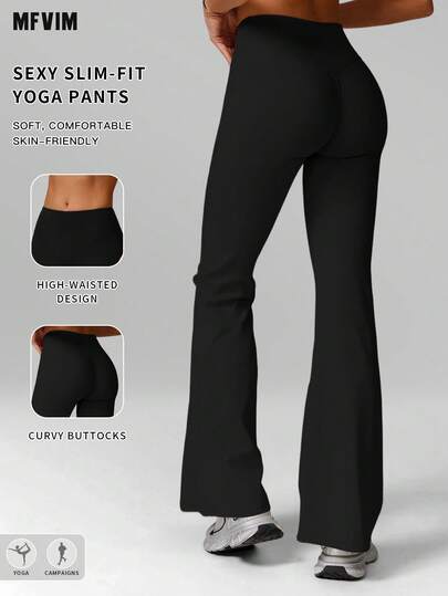 MFVIM Pantalones deportivos para mujer de primavera/verano, pantalones casuales anchos y sueltos para mujer, mallas de yoga de cintura alta y ajustadas de color contrastante, pantalones deportivos y casuales de ajuste ceñido, transpirables y cómodos para correr y hacer ejercicio, de tela ligera, con cintura levantadora y estilizadora, pantalones largos acampanados y anchos para yoga al aire libre y correr