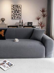 1 tấm bọc ghế sofa nhung mềm mại, co giãn, thân thiện với thú cưng, chống trượt, bền, có thể giặt máy, không phai màu, trang trí ngày lễ, tăng thêm không khí ấm cúng, bảo vệ ghế sofa, phù hợp với ghế sofa 1/2/3/4 chỗ ngồi, kèm theo miếng dán chống trượt. - Màu xám đen - Xem 4