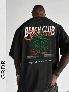 Camiseta de manga corta holgada con estampado de moda para hombres GRDR| Diseño exquisito| Esencial de verano| Fácil de combinar| Muestra tu estilo - Negro - Ver 7