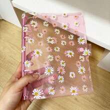 Portada de archivador de anillas de 6 con diseño de margarita A5, insertos reemplazables transparentes de 1 ranura, 2 ranuras, 4 ranuras, libreta de notas DIY, caja de almacenamiento de papelería, esencial para volver a la escuela, regalo de vacaciones y cumpleaños - margarita - Ver 17