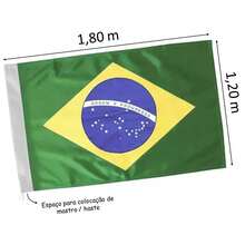 Kits 1 à 5 Bandeiras do Brasil Grande Tecido 1,20m x 1,80m - 4 unidades - Visão 3