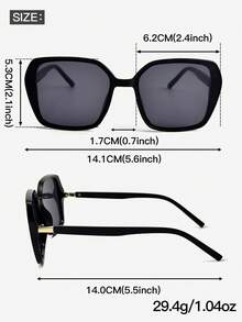 1pc Unisex Square Geometric Frame Metal Decor Contrast Color Y2K Retro Streetwear Minimalist Fashion Glasses, Suitable For Vacation - Multicolor - View 11