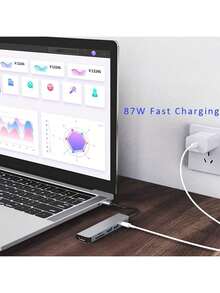 六合一 USB-C 集线器，支持 PD 充电、SD/TF 卡读卡器、USB 3.0 和 USB 2.0 端口，兼容 Type-C 笔记本电脑 - 查看 9