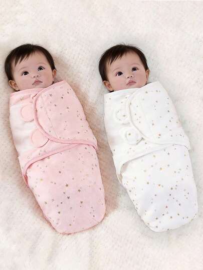1件婴儿铝箔襁褓，舒缓防惊吓，新生儿星形铝箔包裹，柔软亲肤！