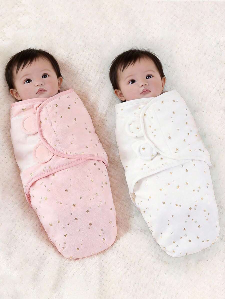 1件婴儿铝箔襁褓，舒缓防惊吓，新生儿星形铝箔包裹，柔软亲肤！ - 嬰兒燙金襁褓 - 查看 1