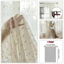 1/2 tấm rèm voan kẻ sọc phong cách Bohemian, chất liệu nhung jacquard màu xanh lá cây, kiểu may túi luồn thanh treo, mềm mại và nhẹ, chất liệu polyester, nhiều kích cỡ, phù hợp cho phòng ngủ, phòng tắm, phòng khách, nhà bếp, văn phòng, ký túc xá, tạo nên không gian trang trí nhà cửa tươi mới và dễ thương. - Nhiều màu - Xem 16