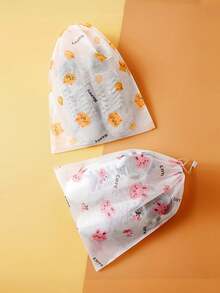 1/5pcs Portable Travel Shoe Storage Bags Drawstring Organizer Unisex Cartoon Dustproof Women Men Packing Cubes Luggage Essential Waterproof Closet Container Lightweight Reusable Protect Shoes Accessories - View 5
