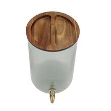 2-Gallon Green Countertop Beverage Dispenser With Acacia Wood Lid - default - View 7