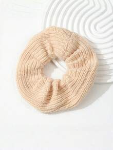 1pc Solid Color Knitted Fuzzy Scrunchie, Elastic Hair Tie, Soft Stretchy Fashion Ponytail Holder, Hair Accessory Suitable For Women Party, Outdoor, Daily Wear Holiday Accessories Hair Elastics Hair Rubber Bands Hair Rope Elastic Hair Tie - Hot Pink - View 14