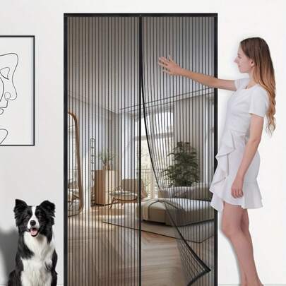 1 tấm rèm cửa chống muỗi từ tính, không cần khoan, lưới dán tự dính, rèm cửa chống muỗi mùa hè, kín gió, chống ruồi, chống côn trùng, lắp đặt không làm hỏng cửa, rèm lưới dày trong suốt cao, thông gió vô hình không cản trở tầm nhìn, đóng mở êm ái, dễ giặt, thích hợp cho phòng khách, phòng ngủ, nhà bếp, vật dụng thiết yếu chống muỗi mùa hè, rèm cửa thoáng khí không cản sáng.