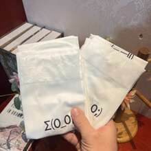 White Graffiti Letter Print Thigh High Socks, Harajuku Style, Y2K Cosplay Cute & Comfortable Socks - White - View 10