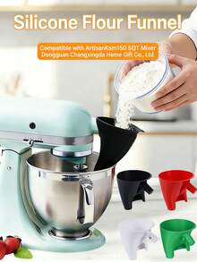 1 cái phễu đựng bột bằng silicon dùng trong nhà bếp, phụ kiện phễu trộn bột. - Xem 11