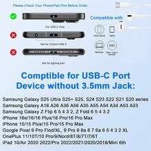 FCV 1入 USB C 耳機，相容 Phone 17/16/15 Pro Max Plus，Type C 耳機附麥克風與遙控耳塞，相容 Phone 17/16/15 Pro、Pad、Galaxy S23/S22/S21/S20/Ultra Note 10/20，120cm 線長 - 查看 2