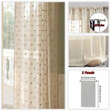 1pc Or 2pcs COSENNATUR Beige Romantic Minimalist Polka Dot Pom Pom Sheer Curtain, Kitchen Window Curtain, Rod Pocket Top, Easy To Hang, Lightweight & Soft, Polyester Fabric, Suitable For All Seasons, Washable, Ideal For Bedroom, Living Room, Office, Balcony Filtering Light Decoration - Beige - View 20