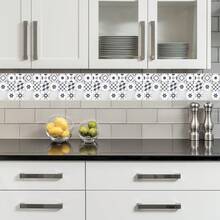 OUTANA Self-Adhesive Vinyl Tile Waistline, Removable And Easy To Install Without Tools, Easy To Clean, Non-Deformable And Fade-Resistant, Suitable For Bedroom, Study, Kitchen, Bathroom, Entrance, TV Background Wall, Office, Corridor Decoration - CZYX082 - View 2