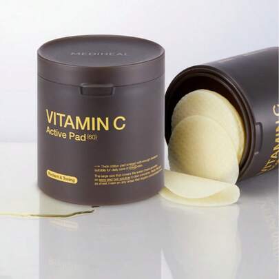  MEDIHEAL Vitamin C Active Pad 60pcs Brightening & Toning Toner Pads For Daily Skin Care