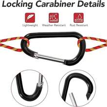 Móc khóa carabiner nhôm chịu lực cao, độ bền vượt trội, chống mài mòn, kẹp nhanh, móc an toàn cho bình nước ba lô ngoài trời, móc treo đa chức năng tiện dụng. - nhiều màu - Xem 7