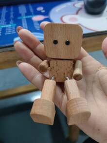 1/2pcs New Rocking Wooden Decorative Doll, Rocking Feet Wooden Doll, Rocking Wooden Figure Decor, Handmade, Rocking Feet, Wooden Car Dashboard Decor, Creative Wooden Desktop Decoration - Multicolor - View 6